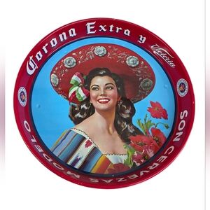 VTG Corona Extra "Y" Beer Serving Tray -Mexico Son Cervezas Modelo